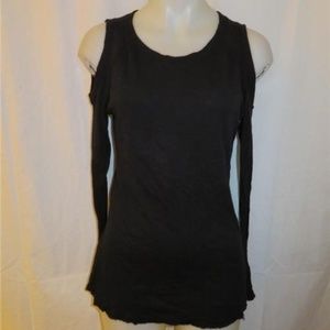 19 4T BLACK LONG SLEEVE TOP W/OPEN-SHOULDER XS